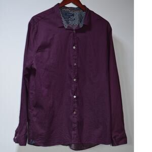 Ted Baker London Purple Micro Dot Dress Shirt Men’s Size 7 (XXL) Cotton Stretch